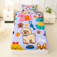 thumbnail image 3 of Homewish Pet Dog Theme Twin Sheets,Cartoon Animal Bedding,Purple,3 Pieces,1 Fitted Sheet and 1 Pillowcase, 3 of 6
