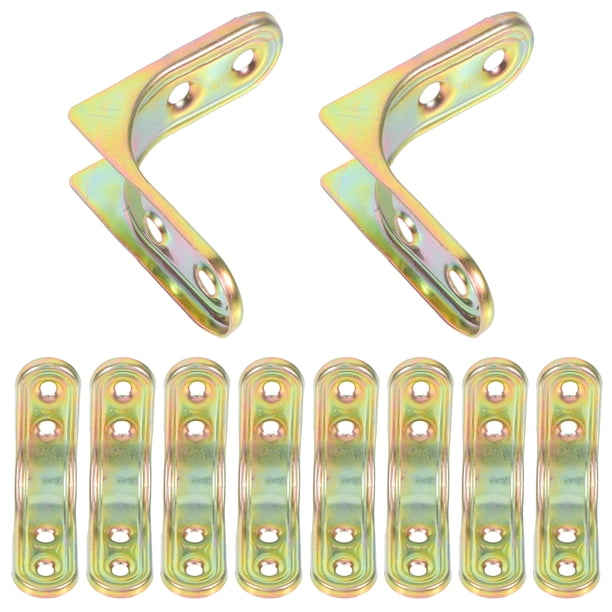 8 soportes en L resistentes de hierro para muebles, soportes de ángulo recto, conectores de esquina para gabinetes, estantes y escritorios.