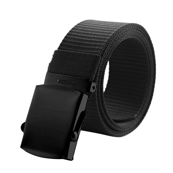 Wipya Sturdy Canvas Belt for Men and Women with Metal Buckle for Outdoor Activities and Training Gear Black
