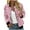 Pink, variant on VEKDONE Womens Bombers Jackets Full Zip Up Long Sleeve Crewneck Coats Floral Print Outerwear Casual Loose Fit Lightweight Jacket Fall Trendy Coat with Pockets