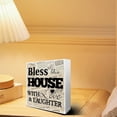 thumbnail image 3 of Zomyto 7x7 In Inspirational Couple Love Quotes Bless This House with Love and Laughter Wooden Box Sign, 3 of 7
