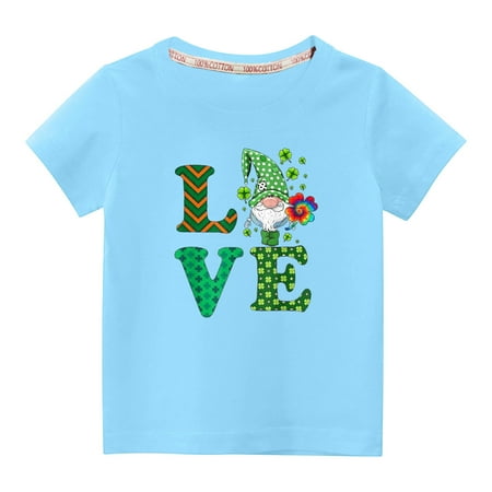

Virmaxy Let the Shenanigans Begin Toddler Baby Boys Girls Fashion St Patrick s Day T-shirt Little Kids St Patrick s Day Letter Printed Tee Blue-B 4T