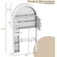 thumbnail image 2 of Spurgehom Over The Toilet Storage Cabinet, Bathroom Shelf Organizer Freestanding, Bathroom Arch Cabinet Over Toilet with Toilet Paper Holder and Anti-Tipping Device, White, 2 of 15