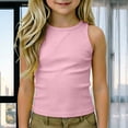 thumbnail image 2 of Gaexia Girls Tank Tops Kids Athletic Racerback Crewneck Sleeveless Undershirts Dance Workout Yoga Shirts For (Pink,9-10 Years), 2 of 7