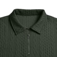 thumbnail image 5 of Ceisia Men Cable Knit Quarter Zip Collar Pullover Sweater Slim Fit Long Sleeve Casual Daily Business Knitted Polo Top Army Green XL Gift, 5 of 7
