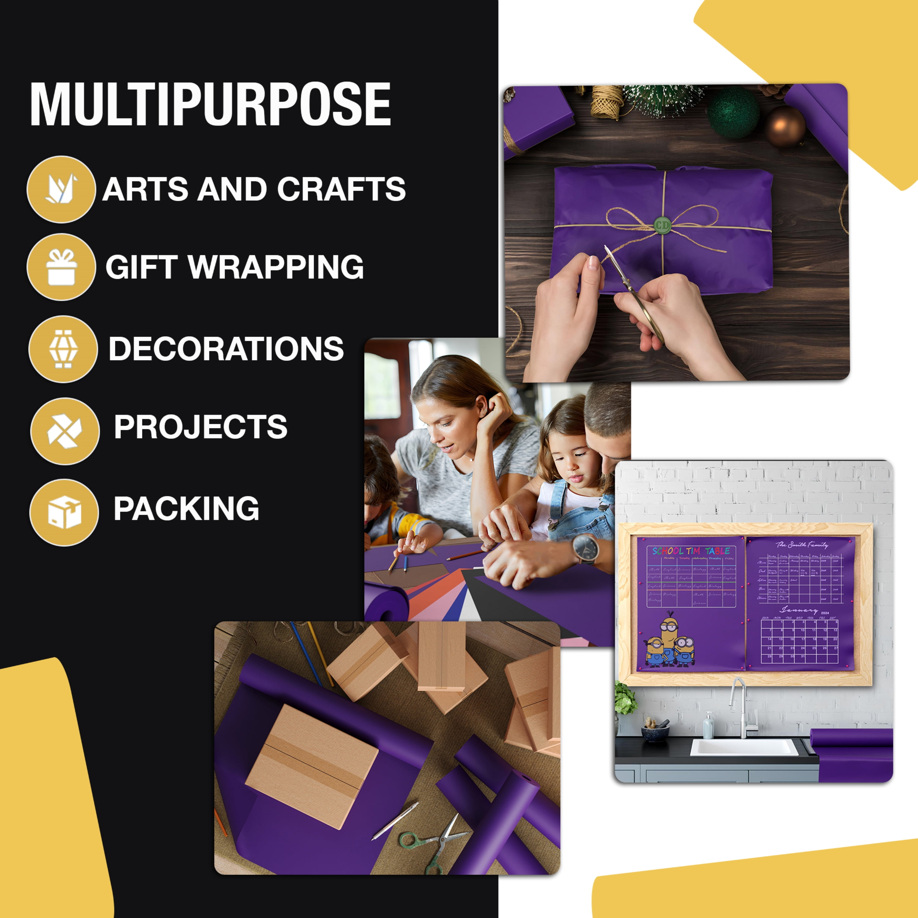 Crown Display 17.75" x 110 Ft Purple Kraft Paper Roll
