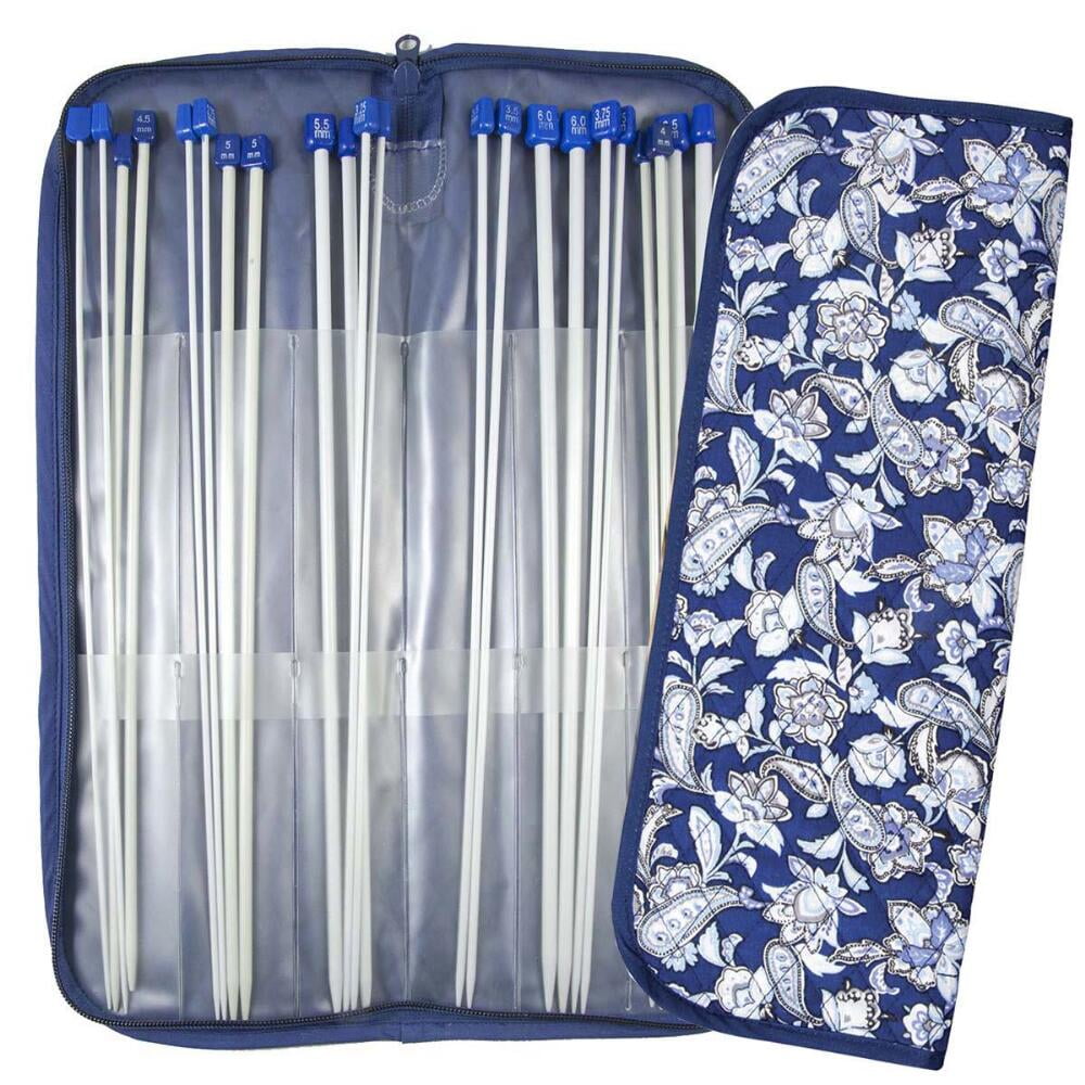 Herrschners® Quilted Knitting Needle Case with 11 Pairs of 14" Single
