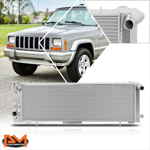 PM PERFORMOTOR 3-Row Full Aluminum Cooling Radiator for 91-01 Jeep Cherokee/Comanche 2.5/2.6L