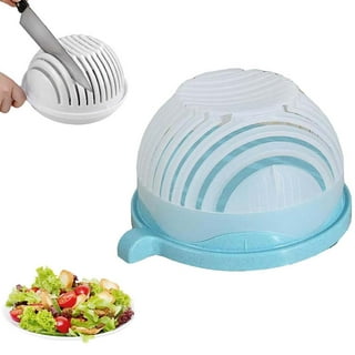 Eternal Instant Salad Bowl - Chopper Slice Fresh Healthy Nutrition Balanced Salad  Maker Bowl White 