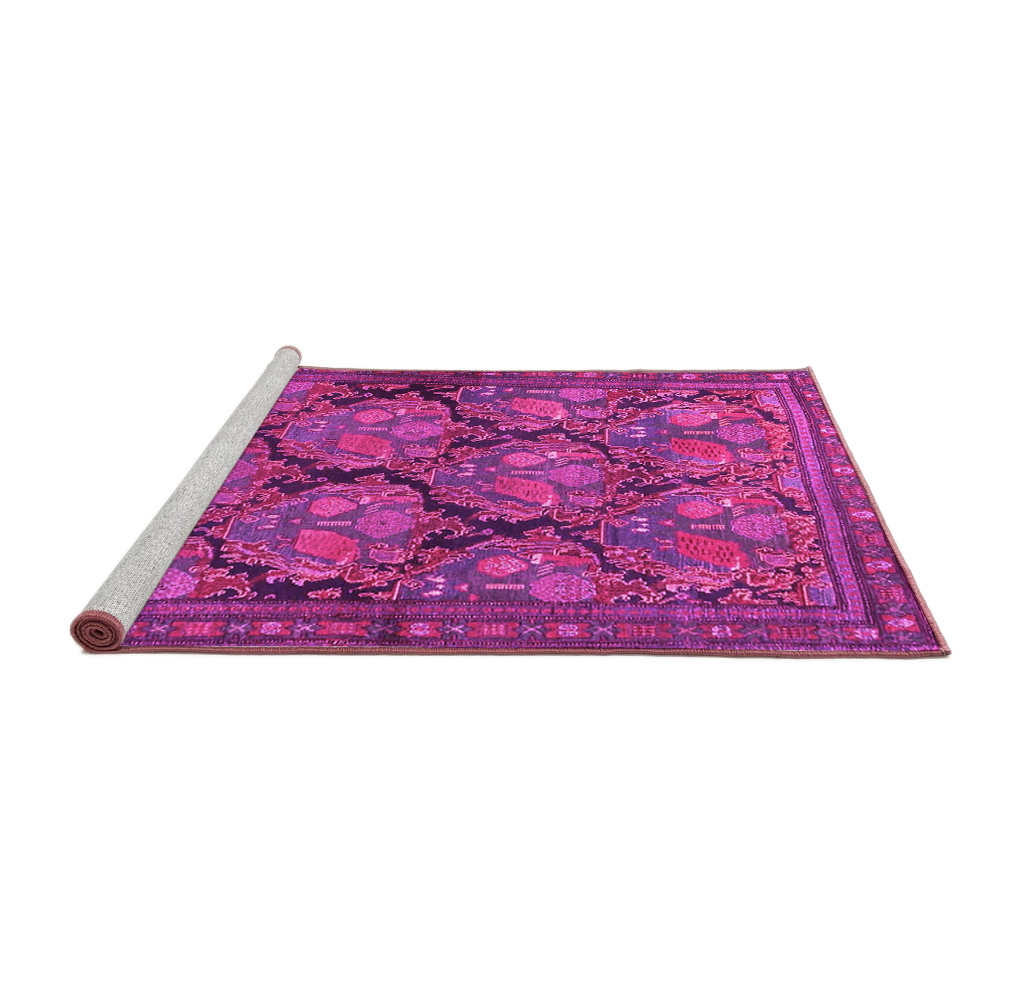 Ahgly Company Machine Washable Indoor Square Persian Pink Traditional ...