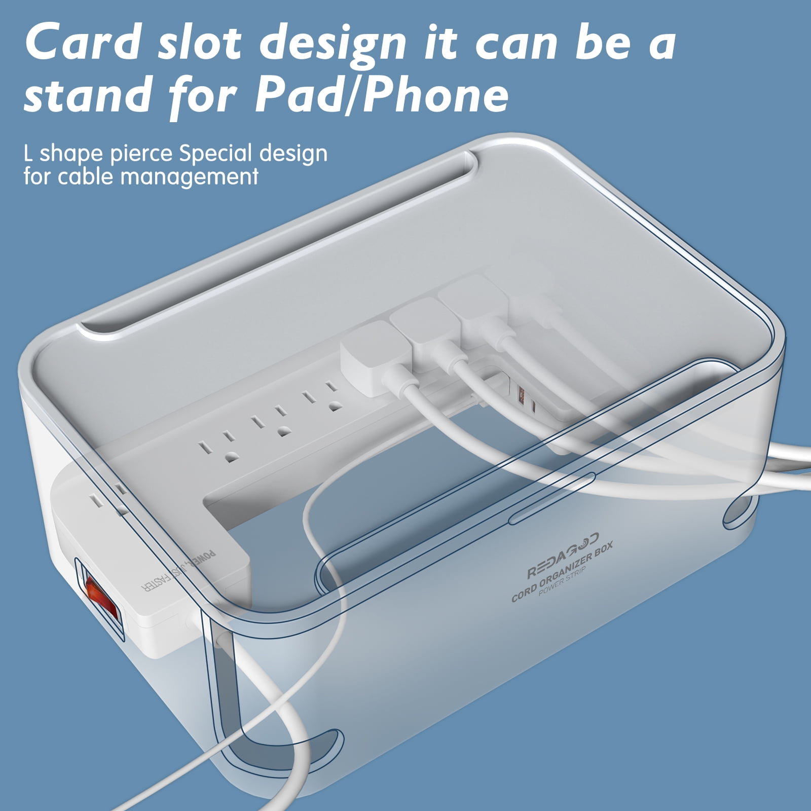 Redagod 8-Outlet Surge Protector with Accessories Included