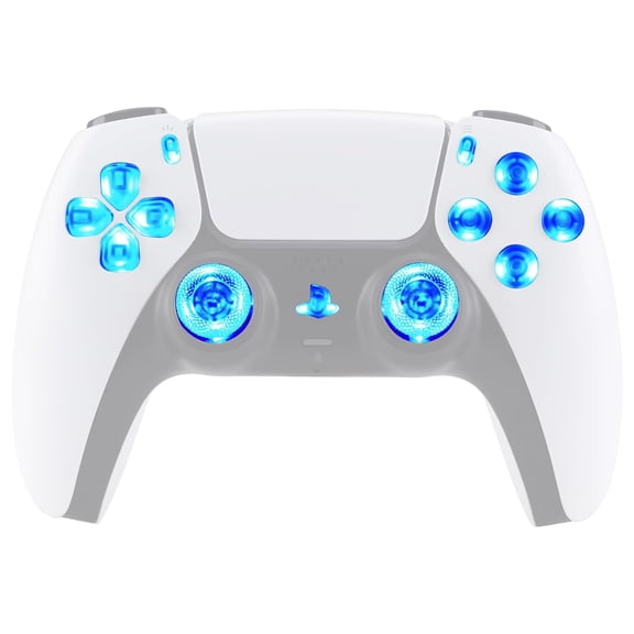 eXtremeRate Multi-Colors Luminated D-pad Thumbstick Share Option Home Face Buttons Clear Buttons 7 Colors 9 Modes DTF V3 LED Kit for ps5 Controller BDM-030/040