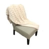 Deco Super Soft Luxury Blanket Faux Fur Sherpa Reversible Solid Throw - Ivory
