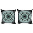 thumbnail image 1 of Ambesonne Tribal Throw Pillow Cover 2 Pack, Vintage Mandala Circles, 18", Blue Black, 1 of 2
