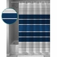 thumbnail image 2 of Shower Curtain Ocean Navy Blue Gradient Stripe Waterproof Shower Curtain Set with Hooks for Bathroom Showers,Stalls and Bathtubs,54x78InAbstract Geometric Minimalist Style, 2 of 9