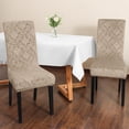 thumbnail image 4 of Chair Covers for Dining Chairs Set of 4,Velvet Beige Stretch Dining Room Chair Cover Kitchen Parsons Chair Slipcovers (Pack of 4, Velvet Beige), 4 of 6