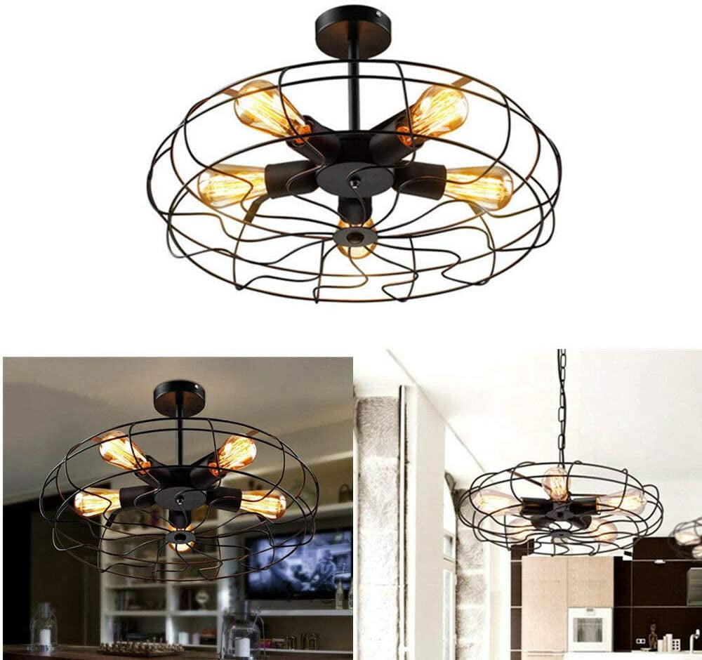 Oukaning Retro Industrial Chandelier Lamps Loft Lamp House Deco New - Walmart.com