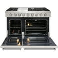 thumbnail image 3 of KOSTCH 48in Natural Gas Range with 6 Sealed Burners & 1 Griddle, Double Ovens (4.6 & 2.2 Cu. ft.), Stainless Steel in White, 110V, 3 of 7