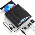 thumbnail image 1 of Ultra-Slim Type C CD/DVD Drive - All-in-One Portable Player & Burner with 4 USB Ports  SD/TF Card Support  High-Speed Connectivity for Effortless Media Enjoyment, 1 of 5