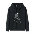 thumbnail image 1 of Tops con capucha para mujer, jersey de manga larga, sudadera informal holgada con estampado de corazón, ropa deportiva, Tops con cordón de gran tamaño, 1 of 2