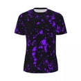 thumbnail image 5 of Gym T-Shirt For Mens Purple Splash T-Shirts Novelty Abstract Art Summer Tee Shirt O Neck, 5 of 5