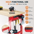 thumbnail image 6 of Jocisland 44" Red Adjustable with 4 AC Outlet and 2 USB Ports Power Outlets, 2000 lbs Capacity, Rubber Wood Top for Garage, Workshop, 6 of 9