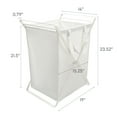 thumbnail image 7 of Yamazaki Home Laundry Hamper with Cotton Liner - Two Sizes, White, Steel + Cotton, Large, 20 gallons, 75 liters, Collapsible, Handles, Machine Washable, Removable Liner, No Assembly, 7 of 7