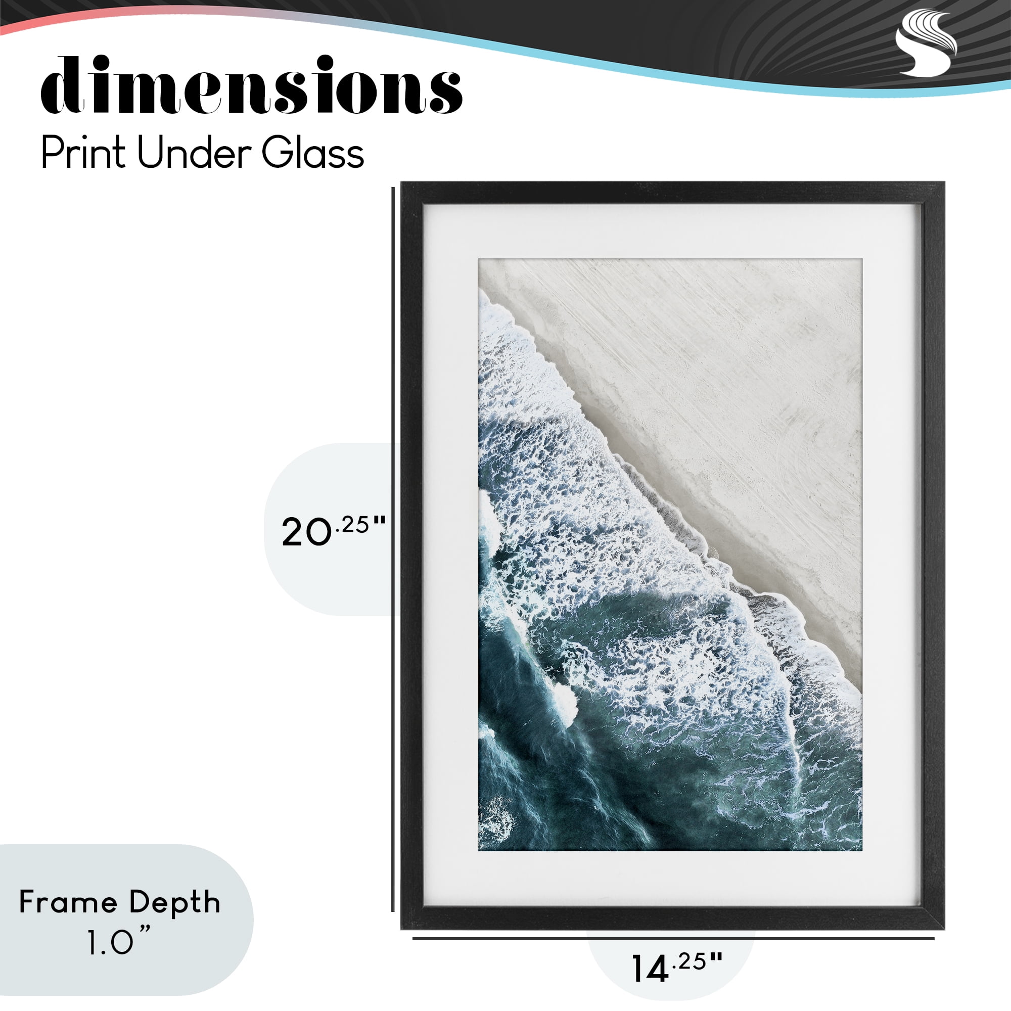 Stupell Industries Corolla Beach Breezy Shoreline Black Framed Print Under Glass, design by Natalie Carpentieri