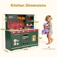 thumbnail image 4 of Reasea Play Kitchen for Kids, Wooden Kids Kitchen Playset with Realistic Lights & Sounds, Toy Kitchen Set with Smart Storage & Fun Accessories, Gift for Ages 3+, Green & Red, 4 of 10