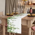 thumbnail image 2 of Green Eucalyptus Leaves Table Runner 72 Inches Long,Weeping Spring Botanical Summer Cotton Linen Table Runners Dresser Scarves,Decorative Tabletop Scarf Furniture Cover for Home Dinner Party 13"x72", 2 of 8