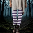thumbnail image 2 of Feancey Workout Leggings for Women Halloween Striped Printed Yoga Tights High Waisted Tummy Control Skinny Pants Funny Holiday Outfits Purple XXL, 2 of 10