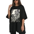 thumbnail image 4 of Plus Size Shirt for Women Black Tops for Women Short Sleeves Shirt for Women T Shirt Crewneck Shirt for Women XL, 4 of 5