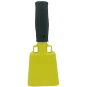 6.1 inch yellow bell black handle cowbell with stick grip handle used for cheering at sporting events - cow bell by stewart trading