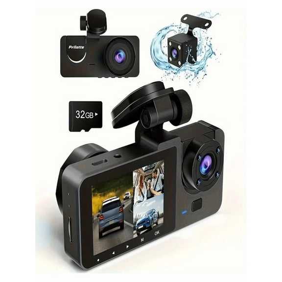 4K Ultra HD Dash Camera For Cars, Front Rear Car Camera with Free 32GB SD Card, Dashcams with Super Night Vision, 24H Parking Mode, WDR, G-Sensor, Motion Detection, High Performance
