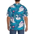 thumbnail image 3 of Hirioo Swan On The Pond for Men's Cuban Collar Short Sleeve Shirt Button Down Shirt Beach Summer Shirts Wedding Vacation Shirts-Large, 3 of 5
