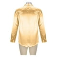 thumbnail image 5 of Wyobmus Men's Satin Dress Shirt Shiny Silk Long Sleeve Button Down Shirts Fancy Party Prom Shirt Slim Fit Casual Shirt Gold, 5 of 7