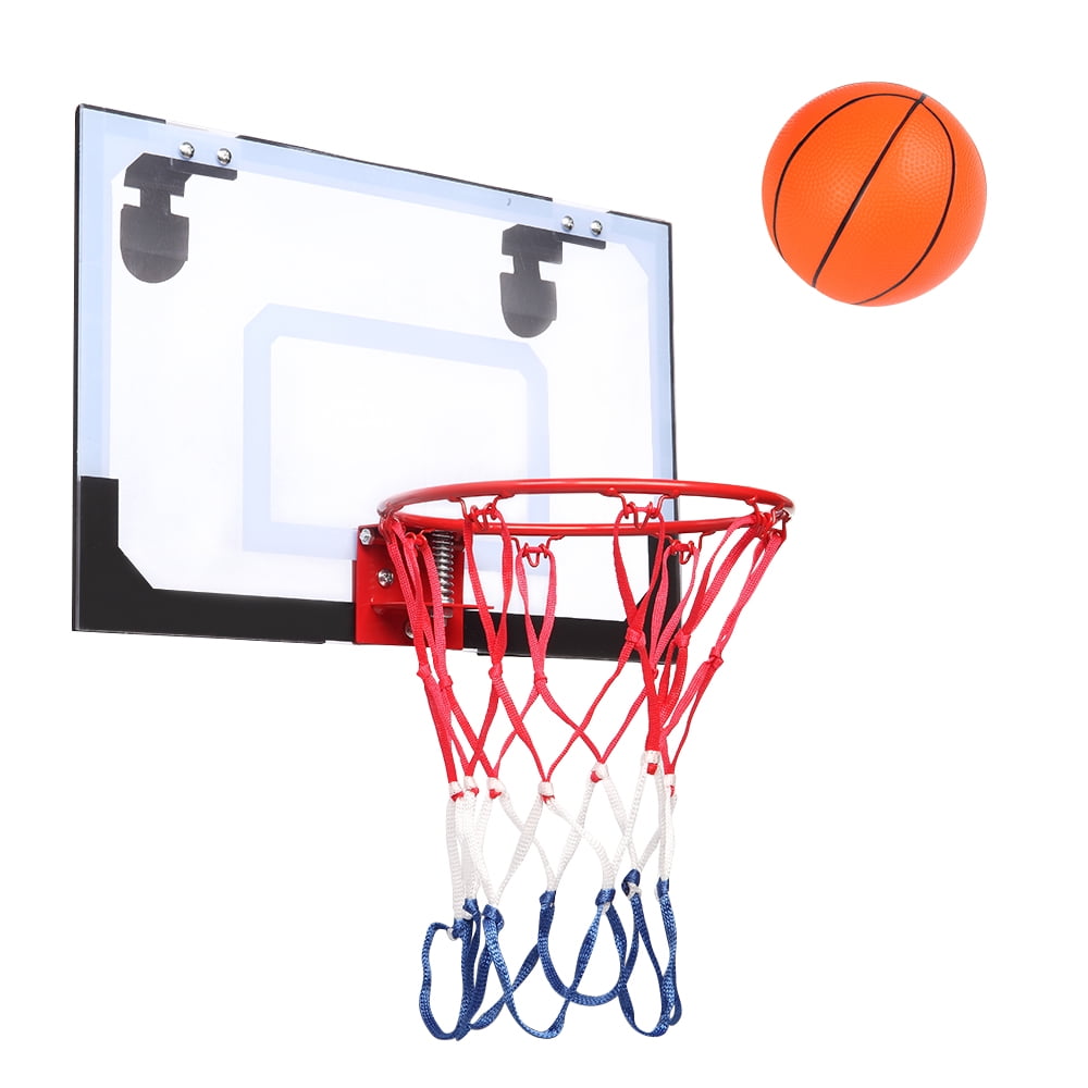 2pcs Indoors Mini Basketball Hoop Set For Kids Door Wall Shatterproof M/L 