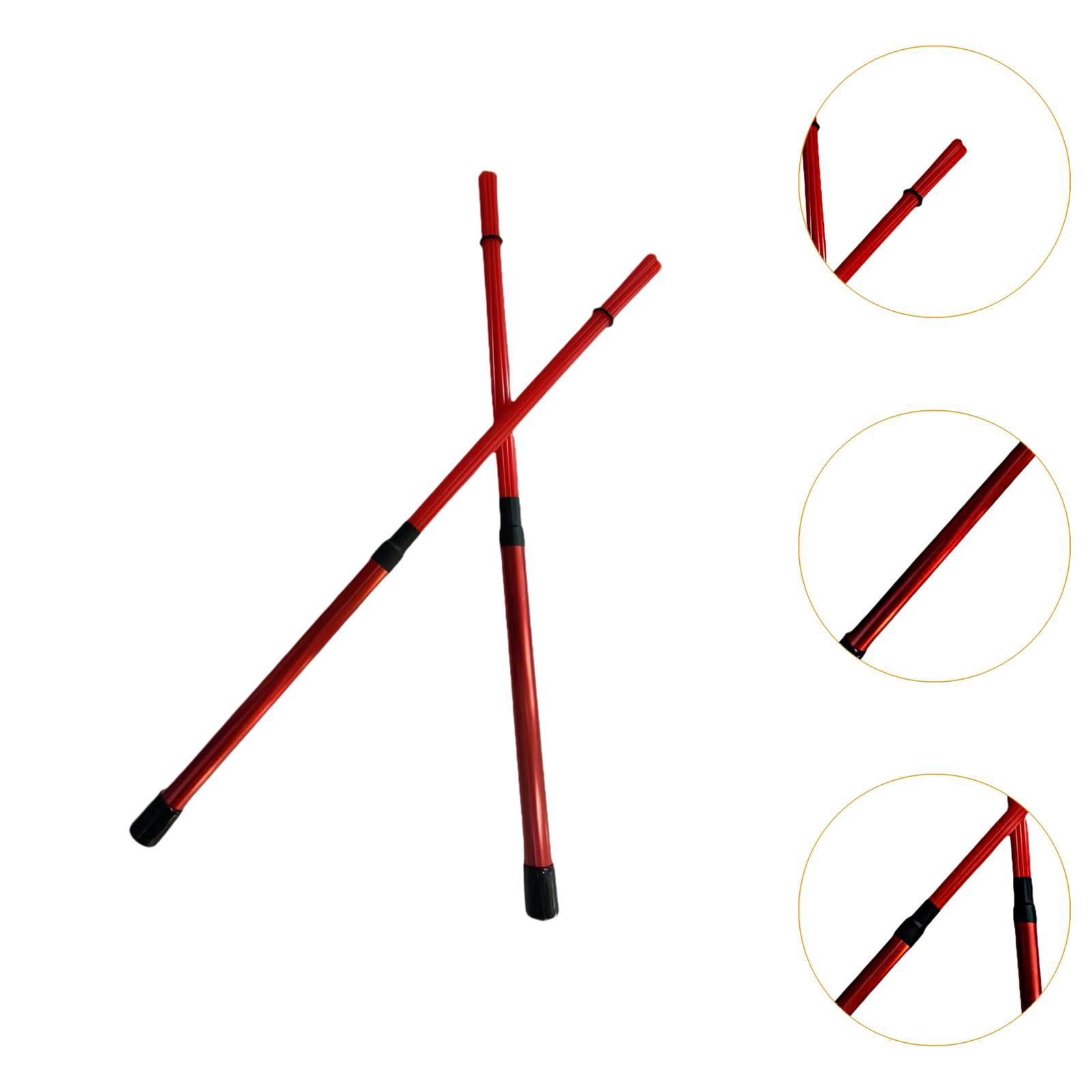 STARTIST Drum Sticks 15.75 inch Length Drum Accessories Quiet Drumsticks Drum Wire Brushes for Acoustic Performance Students Jazz Folk Red