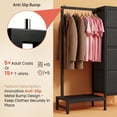 thumbnail image 2 of HIGDBFE 4 Drawers Dresser with Clothes Rack, Small Bedroom Organizer, 44''H Fabric Dresser with Hanging Rod, Black, 2 of 9