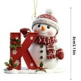 thumbnail image 3 of Moocorvic Personalized Snowman 26 Initials Letter Ornaments, Acrylic Christmas Tree Decorations(K), 3 of 8