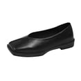 thumbnail image 2 of Purcolt Flats for Women Trendy Casual PU Leather V-Cut Square Toe Slip On Ballet Shoes Lightweight Comfort Soft Sole Dress Shoes for Walking Work Office, 2 of 9