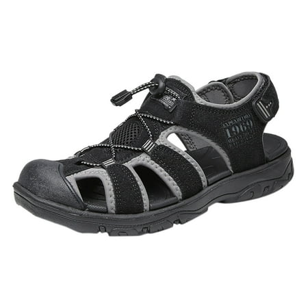 

SEMIMAY Men Sandals Fashion Closed Toe Flat Sandals Men Wading Sports Sandals Shoes Black