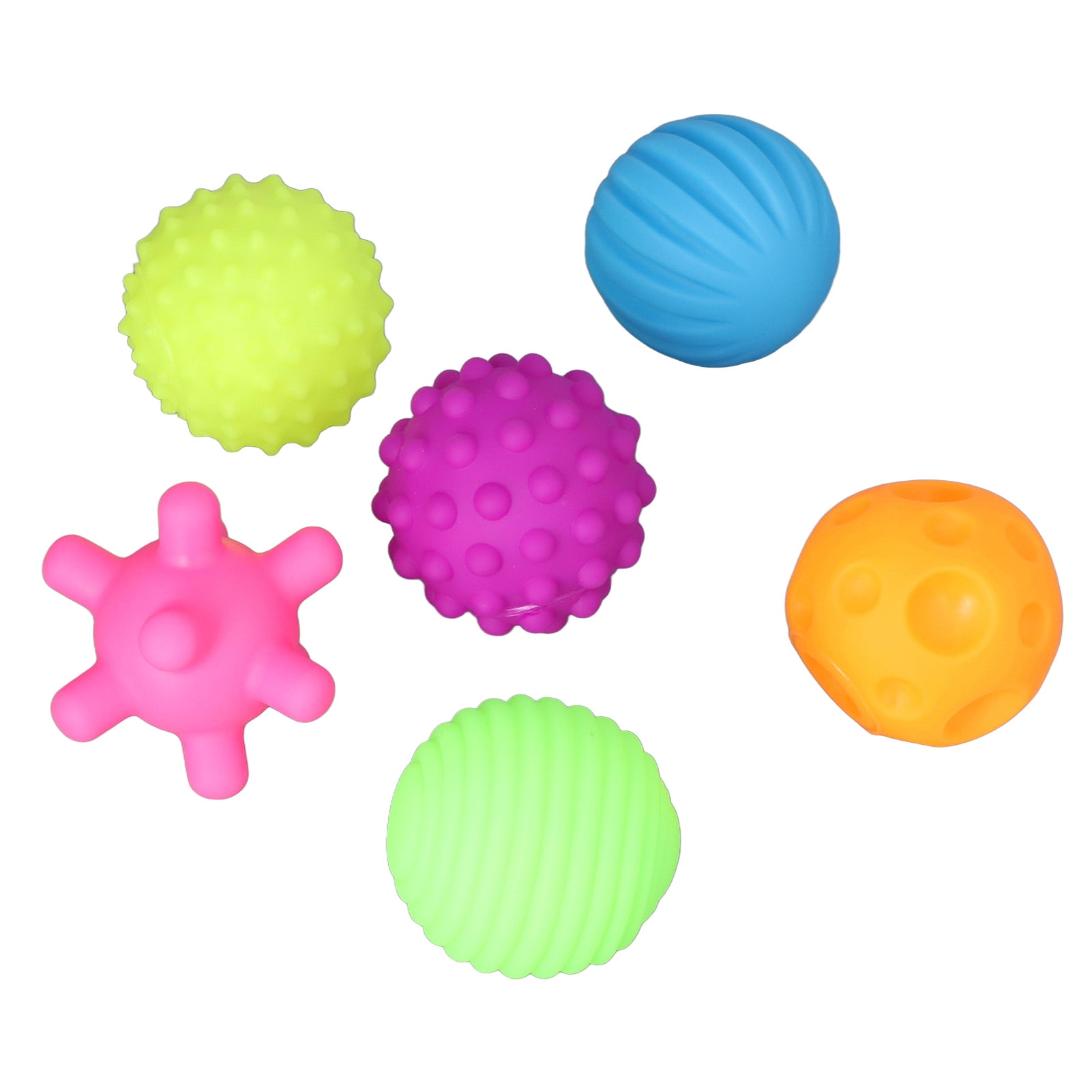 Sensory Ball Toy Portable Soft Elastic Textured Ball Set For Home Multicolor Warm Color