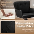 thumbnail image 4 of WUTUTUEE Dining Chair with Arms,Modern Upholstered Swivel Dining Room Chairs Comfy Accent Armchair with Mid Back, Desk Arm Chair for Kitchen/Living Room/Dining Room, Black, 4 of 9