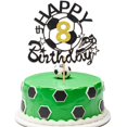 thumbnail image 1 of Decoración para tartas FUNCANDLE Soccer Happy 8º cumpleaños con purpurina dorada, 1 of 7