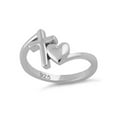 thumbnail image 3 of 925 Sterling Silver Oxidized Platinum Plated Heart Eternity Women Valentines Day Gifts Ring, 3 of 4