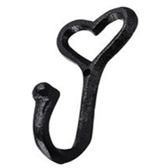 Liquidation! beishanbush Crochets pour Suspendre Crochet de Cintre Rétro en Forme de Cœur en Fer Forgé Décoratif Crochet Vintage pour Vêtements pour la Maison Taille Unique Noir