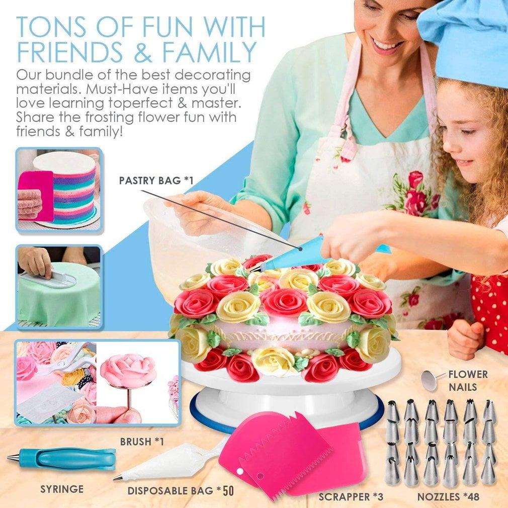 124pcs Cake Decoration Kit Turntable Pastry Fondant Tool Bake Dessert Tools | Walmart Canada