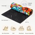 thumbnail image 6 of Round Area Rugs 4Ft, Bohemia Floral Non-Slip Washable Circle Rugs Carpet, Summer Abstract Flower Blossom Leaf Watercolor Indoor Outdoor Rug Floor Mats Throw Runner for Bedroom Living Room Bathroom, 6 of 8