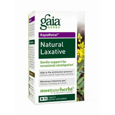 Gaia Herbs RapidRelief Natural Laxative Tablets, 90